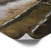 油絵の曲がりくねった道の西山麓 ポスター (角)