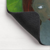 油絵の毛皮で覆われた人間の形をしたウサギの女の子 マウスパッド (コーナー)