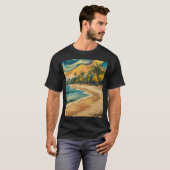 油絵の浜辺 Tシャツ (正面フル)