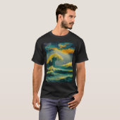 油絵の海の嵐 Tシャツ (正面フル)