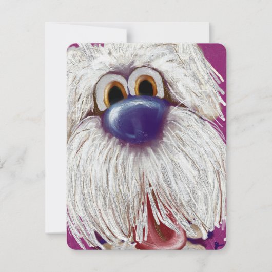 油絵の犬のイラスト入りノートカード 喜びに満ちた元気な犬 ノートカード (正面)