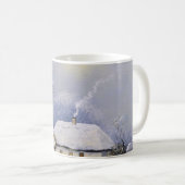 油絵の田園風景。冬だ。旧村 コーヒーマグカップ (正面右)