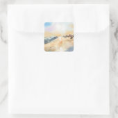 油絵の美しい海の側 スクエアシール (バッグ)