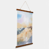 油絵の美しい海の側 吊り下げ型タペストリー (傾斜あり)