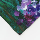 油絵の花、美しい野花 フリースブランケット (角)