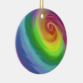 油絵の虹の渦巻パターンオーナメント セラミックオーナメント (右)