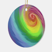油絵の虹の渦巻パターンオーナメント セラミックオーナメント (左)
