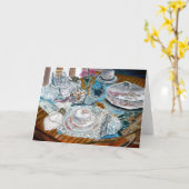 油絵の静物画の中国のティーセットのディナー・ウェア カード (黄色い花)