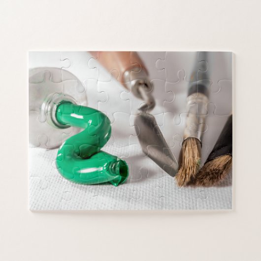 油絵を描とブラシ ジグソーパズル (横)