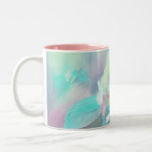 油絵を描オルセンシアフラワー、聖書的な女性信仰 ツートーンマグカップ (左)