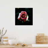 油絵を描バラ ポスター (キッチン)