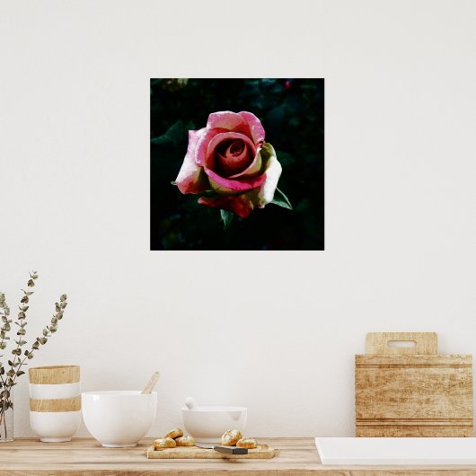 油絵を描バラ ポスター (キッチン)