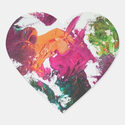 油絵を描パレットin Mulberryハートシール ハートシール (正面)