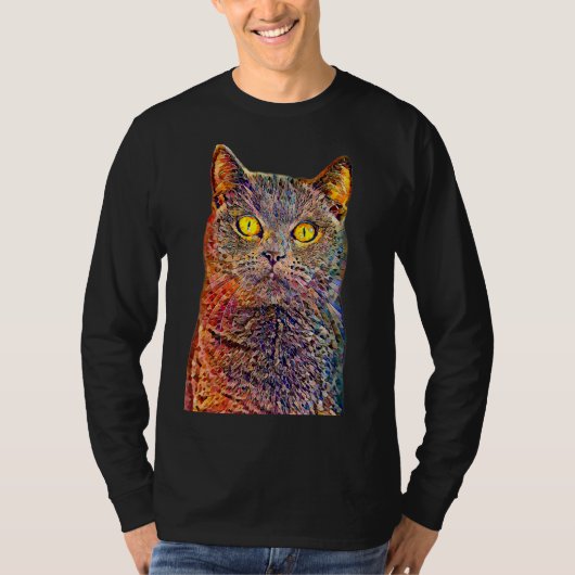 油絵を描フィルタ猫 Tシャツ (正面)