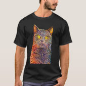 油絵を描フィルタ猫 Tシャツ (正面)