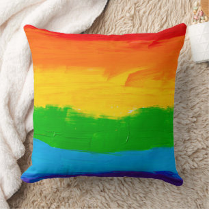 油絵を描レインボーカラーゲイレズビアンLGBT クッション