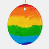 油絵を描レインボーカラーゲイレズビアンLGBT セラミックオーナメント (左)