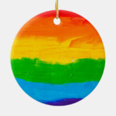 油絵を描レインボーカラーゲイレズビアンLGBT セラミックオーナメント (裏面)