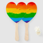 油絵を描レインボーカラーゲイレズビアンLGBT ハンドファン (正面&裏面)