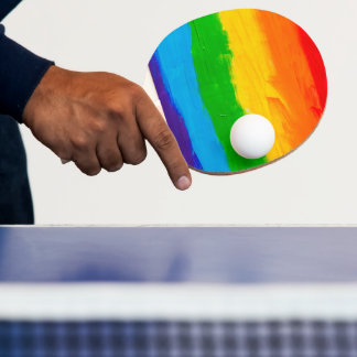油絵を描レインボーカラーゲイレズビアンLGBT 卓球ラケット