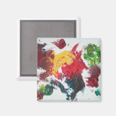 油絵を描レッドパレット磁石 マグネット (正面/裏面)