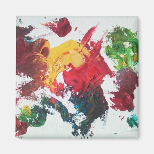 油絵を描レッドパレット磁石 マグネット (正面)