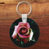油絵を描レッドローズ キーホルダー (正面)