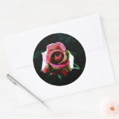 油絵を描レッドローズ ラウンドシール (封筒)