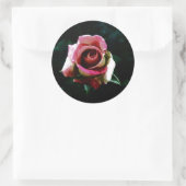 油絵を描レッドローズ ラウンドシール (バッグ)