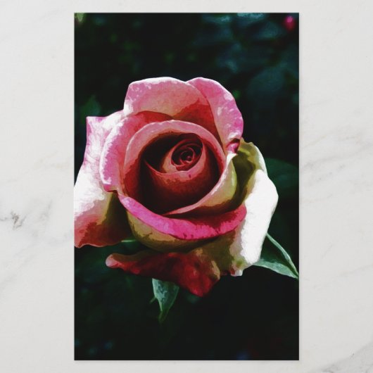 油絵を描レッドローズ 便箋 (正面)