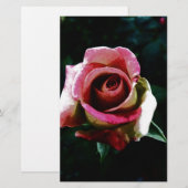 油絵を描レッドローズ 便箋 (正面/裏面)