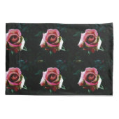油絵を描レッドローズ 枕カバー (裏面-左)