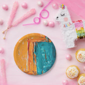 油絵を描抽象芸術芸術的デザイン ペーパープレート (パーティー)