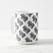 油絵を描消防車のパターン コーヒーマグカップ (正面左)