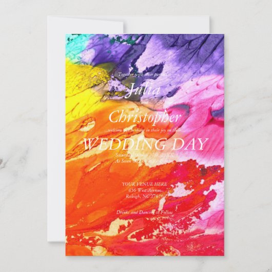 油絵を描結婚式招待状 (正面)