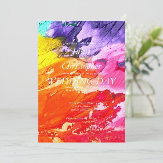 油絵を描結婚式招待状 (スタンド正面)