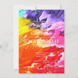 油絵を描結婚式招待状