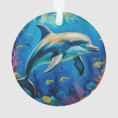 油絵イルカ オーナメント (裏面)