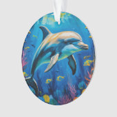 油絵イルカ オーナメント (正面)