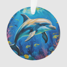 油絵イルカ オーナメント