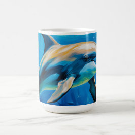油絵イルカ コーヒーマグカップ