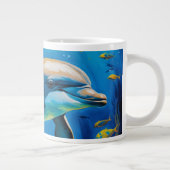油絵イルカ ジャンボコーヒーマグカップ (右)