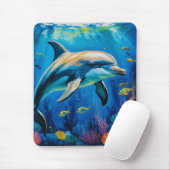 油絵イルカ マウスパッド (マウス)