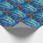 油絵イルカ ラッピングペーパー (角)