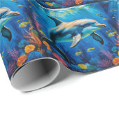 油絵イルカ ラッピングペーパー (ロールコーナー)