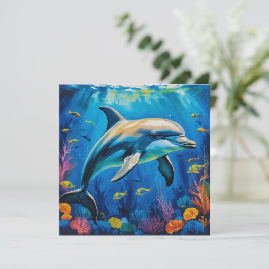 油絵イルカ 招待状 (スタンド正面)