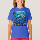 油絵イルカ Tシャツ (正面)