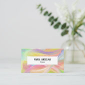 油絵カラフル抽象芸術虹 名刺 (スタンド正面)