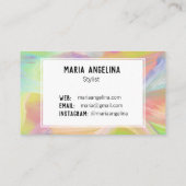 油絵カラフル抽象芸術虹 名刺 (裏面)