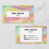 油絵カラフル抽象芸術虹 名刺 (正面/裏面)